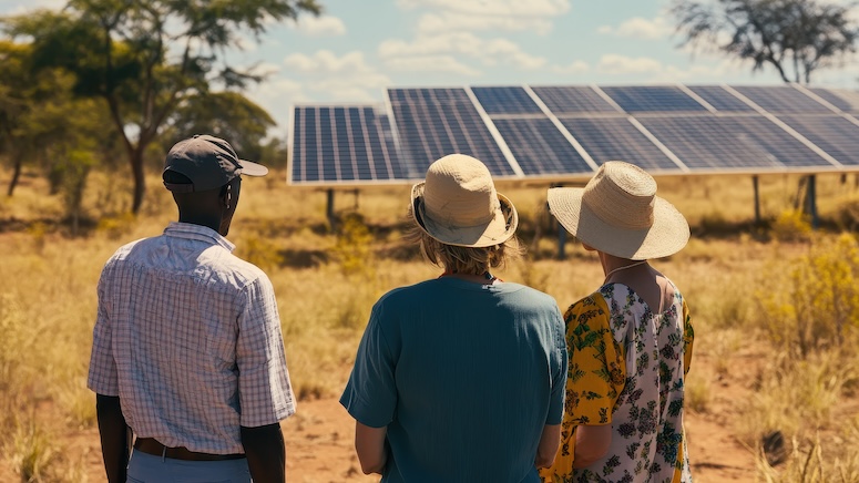 Solar panels in rural area